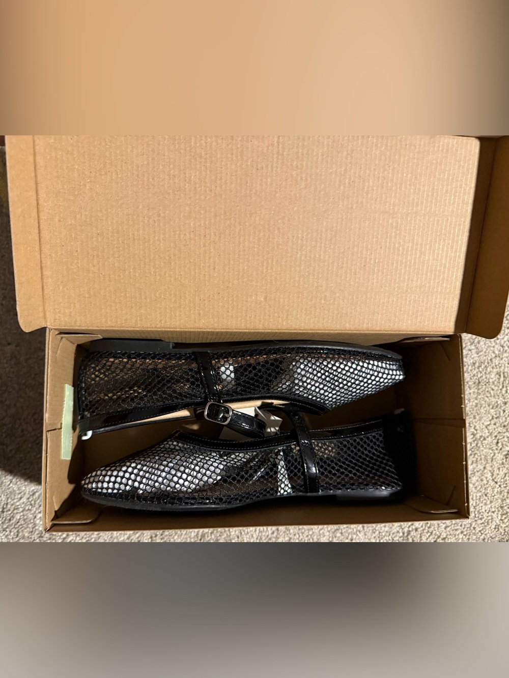 Women’s, a new day Jet Black Mesh Mary Jane Flats- Size 7.5